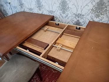 su stekani: Qonaq otağı üçün, Açılan, Dördbucaq masa, 6 stul — 4