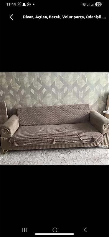 Divanlar: Divan, İşlənmiş, Açılan, Bazalı, Vеlur parça, Ödənişli çatdırılma — 2