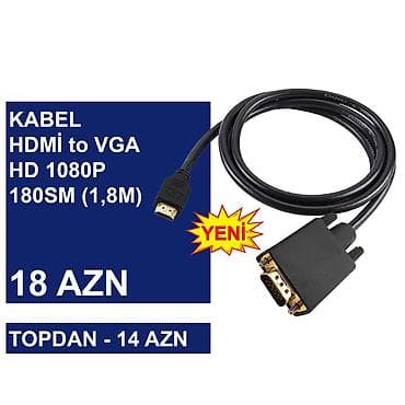 es: VGA kabellər ⭐Display Port to VGA 1,8m 1080P 60HZ – 18 AZN (Topdan 14 — 3