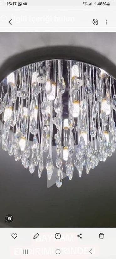Led Çılçıraq, 4 və daha çox lampa, Xrustal