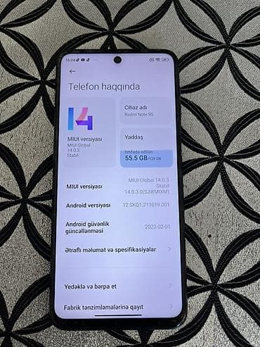Redmi Note 9S, 128 GB, rəng - Göy, Barmaq izi