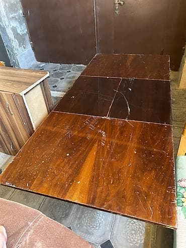 bag stullari: Mebel dəsti – yumşaq kreslo, taxta çarpayı və düzbucaqlı masa - — 4