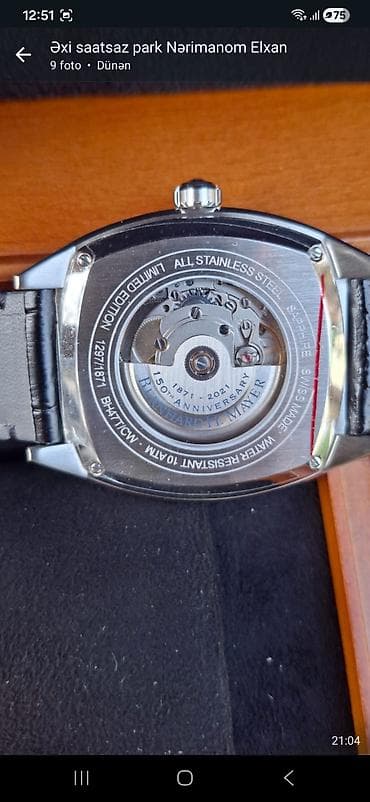 mexanika saat: Qol saatı, Bernhard Mayer, rəng - Mavi — 5