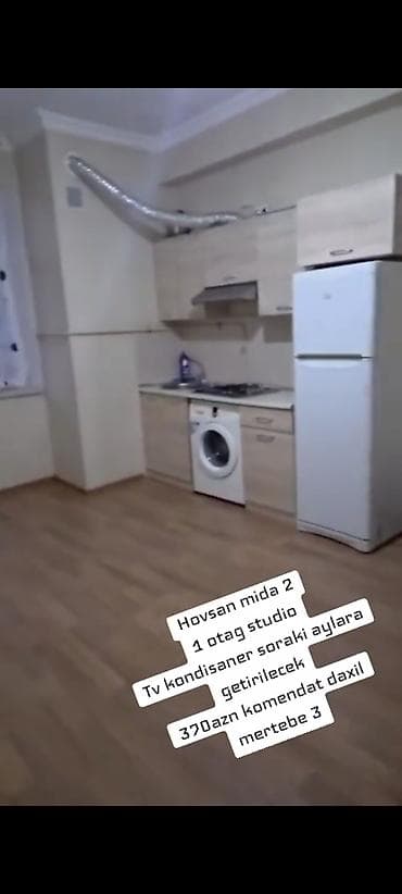 kiraye ev verilir: 1 otag studio.Hovsan mida 2.Makler hakki 100azn — 1