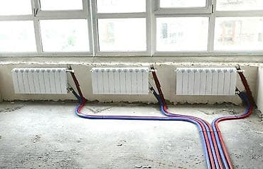 Отопление: Atapleniya sisteminin çəkilməsi. Radiatorların quraşdırılması, istpol — 9