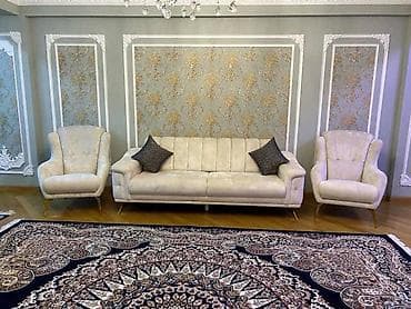 teze mebel: Yeni, Divan, 2 kreslo, Bazasız, Açılmayan — 1