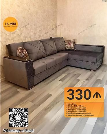 məbel: Künc divan, Açılan, Bazalı, Şəhərdaxili pulsuz çatdırılma — 1