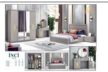 угловая тумба: Двуспальная кровать, 2 тумбы, Турция, Новый — 1