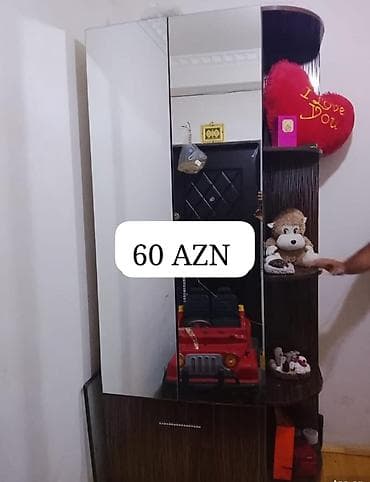 dolab kombi: İşlənmiş, 2 qapılı, Güzgülü, Qəhvəyi, Digər material, Açılan, Düz dolab — 1