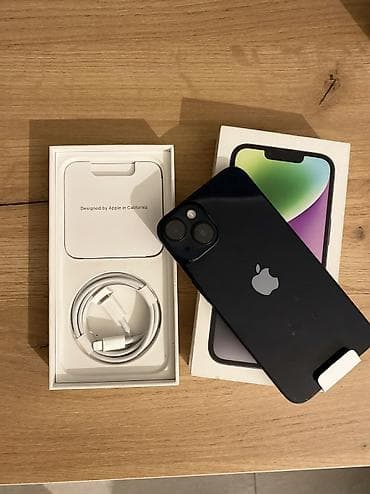 IPhone 14, 128 GB, Midnight, Simsiz şarj, Face ID