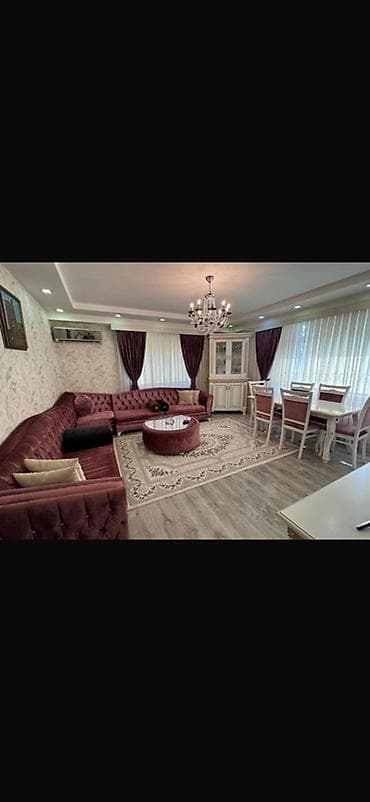 kreditle heyet evi: Tam mebellı mənzil interyeri satılır - Geniş, işıqlı qonaq otağı: U — 1