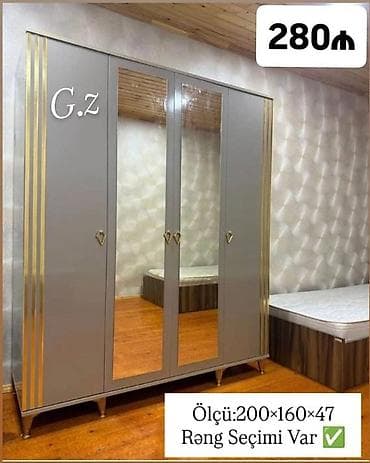 Yeni, 4 qapılı, Güzgülü, Digər rəng, Digər material, Açılan, Düz dolab lalafo.az -da Yeni, 4 qapılı, Güzgülü, Digər rəng, Digər material, Açılan, Düz dolab