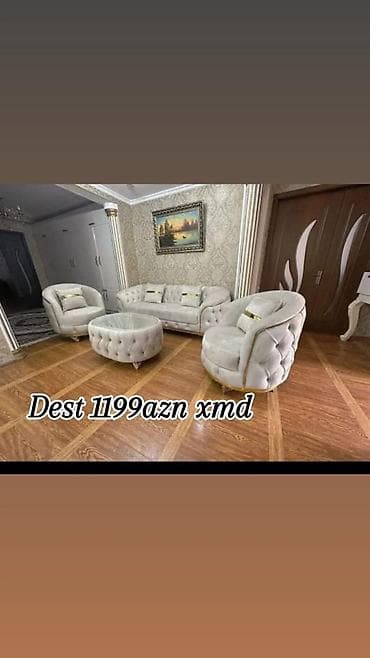 bag ucun divanlar: Mebel dəsti – 1199 AZN Tərkibi: - 3 nəfərlik divan - 2 ədəd yumru — 1