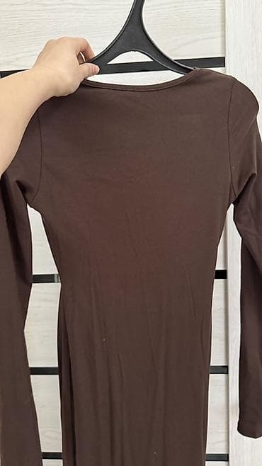 fasonlar 2023: Ölçü S/M Yenidir. 20 Azn 40 manata alınıb Qəhvəyi rəngli uzun don — 5