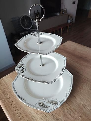 mis caydan: Tort və şiriniyyat qabı, rəng - Ağ, Farfor — 2