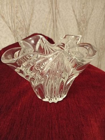 qab qurudan: Şüşə dekorativ meyvə/gül qabı - Material: şəffaf qalın şüşə - Dizayn — 1