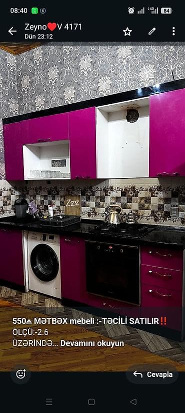 *550₼ MƏTBƏX mebeli :-TƏCİLİ SATILIR*‼️ ÖLÇÜ:-2.6 ÜZƏRİNDƏ — 1