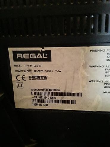 televizor asılqan: REGAL RTV 32” LCD TV - Ekran ölçüsü: 32 düym (LCD) - Model: RTV 32" - — 2
