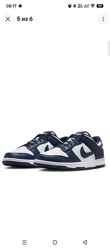 кроссовки nike: Nike Dunk Low kişi/kadın idman ayaqqabısı – navy/white rəng sxemi - — 1