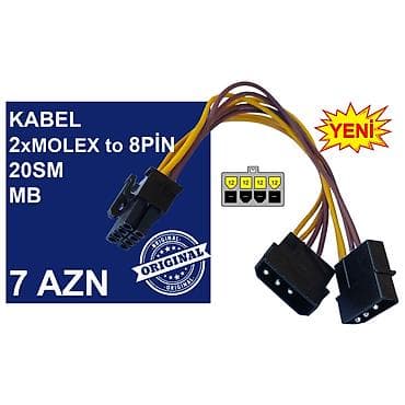 wifi modem usb: Kabellər "MOLEX/SATA to 4PİN/6PİN/8PİN Original" MƏHSULLAR TAM — 9
