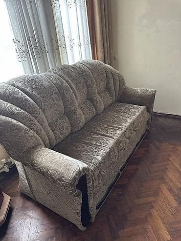 klassik: Yumşaq mebel dəsti – 1 divan 195 sm + 2 kreslo 90 sm - Rəng: açıq — 3