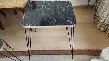 3-lü “nesting” jurnal masası dəsti - Dizayn: Qara mərmər naxışlı — 3