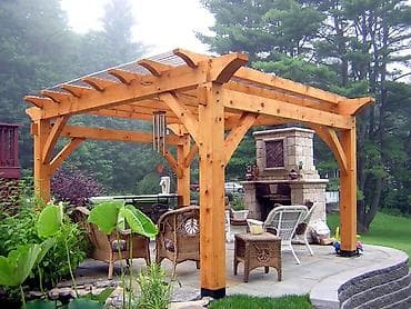 kixna mebeli: Açıq hava məkanları üçün taxta pergola – həyət, bağ və terraslar üçün — 3