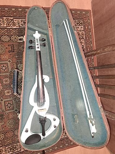 Yaylı alətlər: Elektron skripka – ağ rəngli, skelet dizaynlı model - 4 sim, klassik — 2