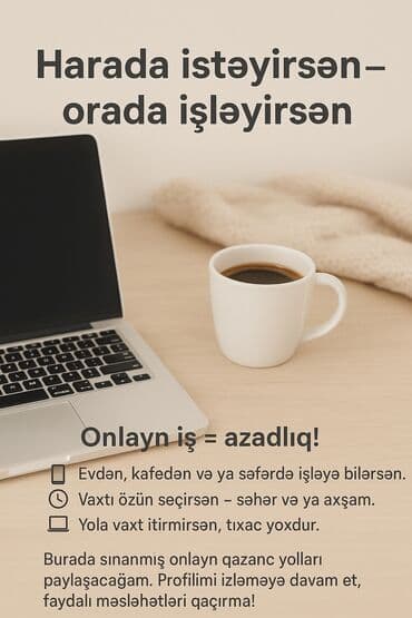 gəncədə is elanlari: Marketoloq tələb olunur, Onlayn iş, İstənilən yaş, Təcrübəsiz — 1
