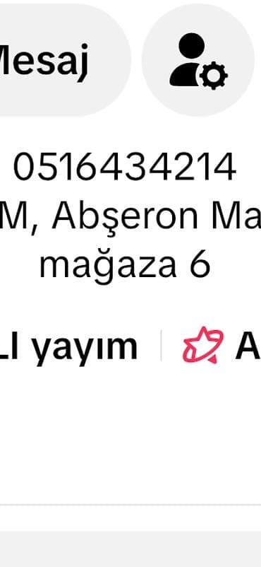 sekide: Xidmət: Abşeron Mall – Mağaza 6 Ünvan göstərişi şəkildə yer alır — 1