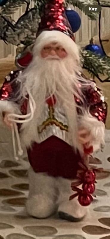 yolka qiymet: Yeni il bəzəyi seti - Şaxta baba fiquru: Uzun ağ saqqallı dekorativ — 1