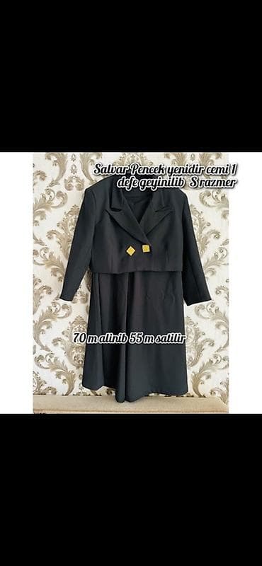 Костюмы: Qadın kostyumu – pencək və şalvardan ibarət dəst. - Rəng: qara - Ölçü — 1