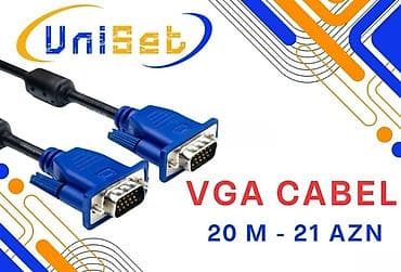 VGA kabel 20m Şəhər: Bakı Malın tipi: Kabellər və adapterlar Yeni?