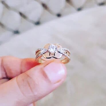 tək qaş: Nişan, Üzük, Sarı qızıl, 585 Əyar — 3