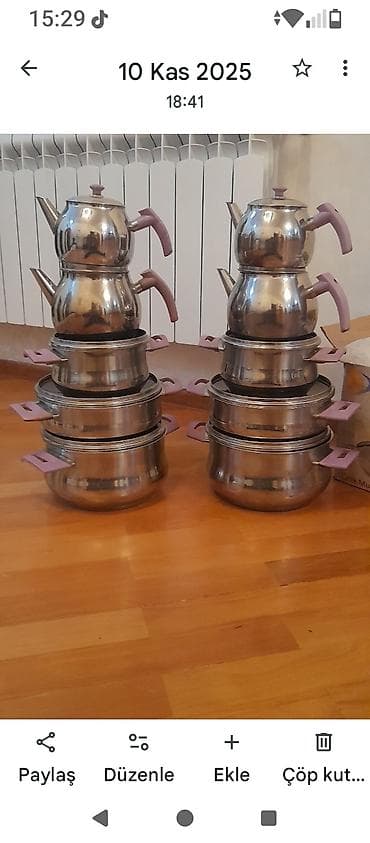 nabor hacar: Qazan, rəng - Gümüşü, Paslanmayan polad — 1