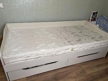 divar yataq: Təknəfərlik çarpayı, Bazalı, Matras ilə, Siyirməli — 1