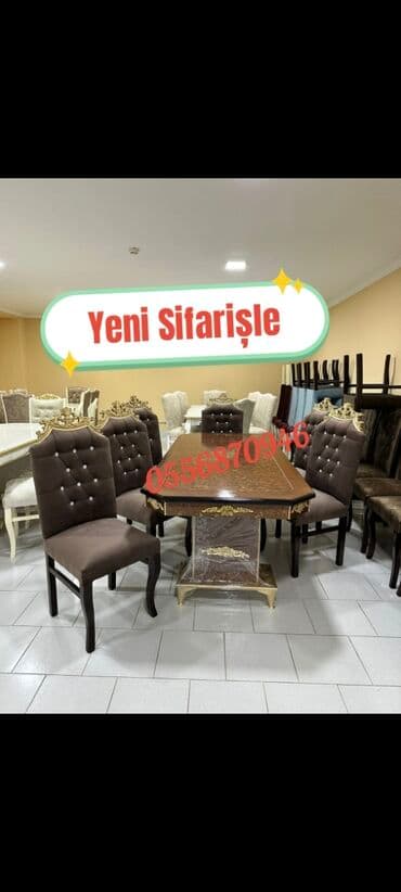 transformer jurnalni: Qonaq otağı üçün, Yeni, Açılmayan, Dördbucaq masa, 6 stul — 4