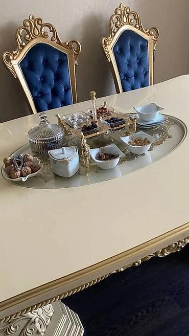 yellenen stul: Qonaq otağı üçün, Açılmayan, Dördbucaq masa, 8 stul — 4