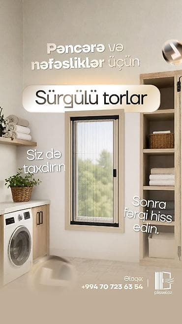 Məhsul: Pəncərə və nəfəsliklər üçün sürgülü tor sistemləri – Plissel — 1