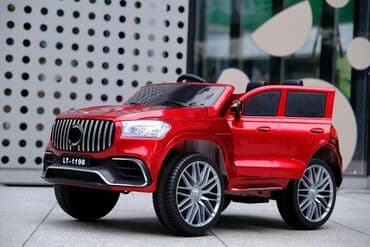 demir masin: Mercedes LT1198 uşaq elektrikli maşını / Məhsul qırmızı və qara — 8