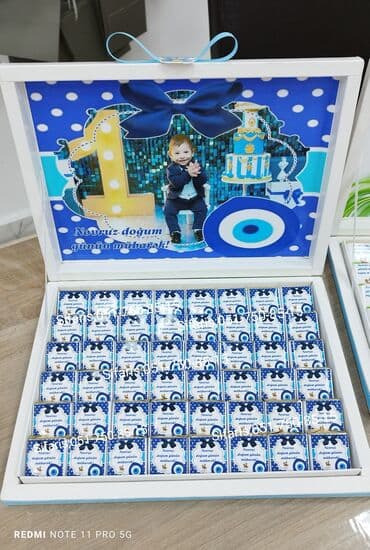 uzuk xoncalari: Xonca sokoladlar ad gunleri ucun isteye uygun bezedilir.Sifaris en az — 1