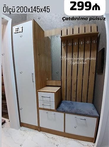 Yeni, 1 qapı, Güzgülü, Digər rəng, Digər material, Açılan, Düz dolab