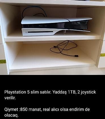 xbox serıes s: PlayStation 5 Slim konsolu. Xüsusiyyətlər: - Daxili yaddaş: 1 TB - — 1