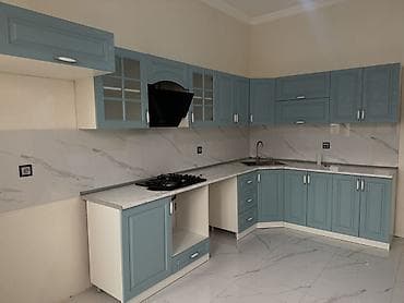 quxna mebelləri: Mətbəx mebeli dəsti – L formalı, klassik dizayn ✔️ Material: Yüksək — 4