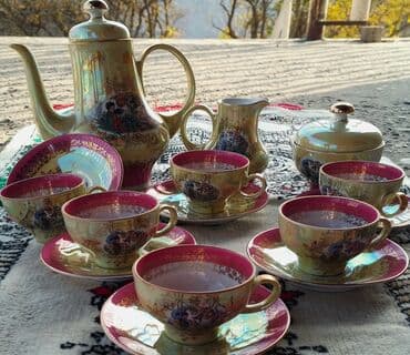 first class cay qiymeti: Qəhvə dəsti, rəng - Bej, Keramika, Madonna, 6 nəfərlik, Almaniya — 1