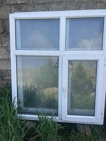Окна: 2 eded PVC pəncərə bloku yaxsı vezıyyetde! 130x150 - Material: ağ — 2