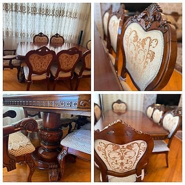 Qonaq otağı üçün, Açılmayan, Dördbucaq masa, 8 stul