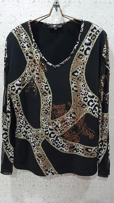 Qadın bluzası - Brend: Markiza - Rəng: qara baza üzərində leopard