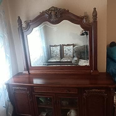 agaclar: Klassik üslubda bufet-vitrin və iri güzgülü konsol - Material: tünd — 4