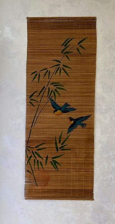 ev divar dekorlari: Bambuk Divar Rulosu – Əl İşi Dekor. Vyetnamdan alınıb. Aşağı — 1